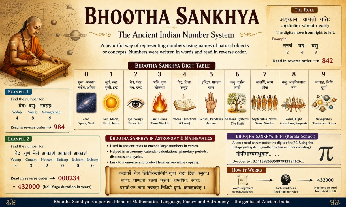 ഭൂതസംഖ്യ (Bhūta Saṅkhyā) — പ്രാചീന ഭാരതീയ സംഖ്യാ സൂചനാ രീതി