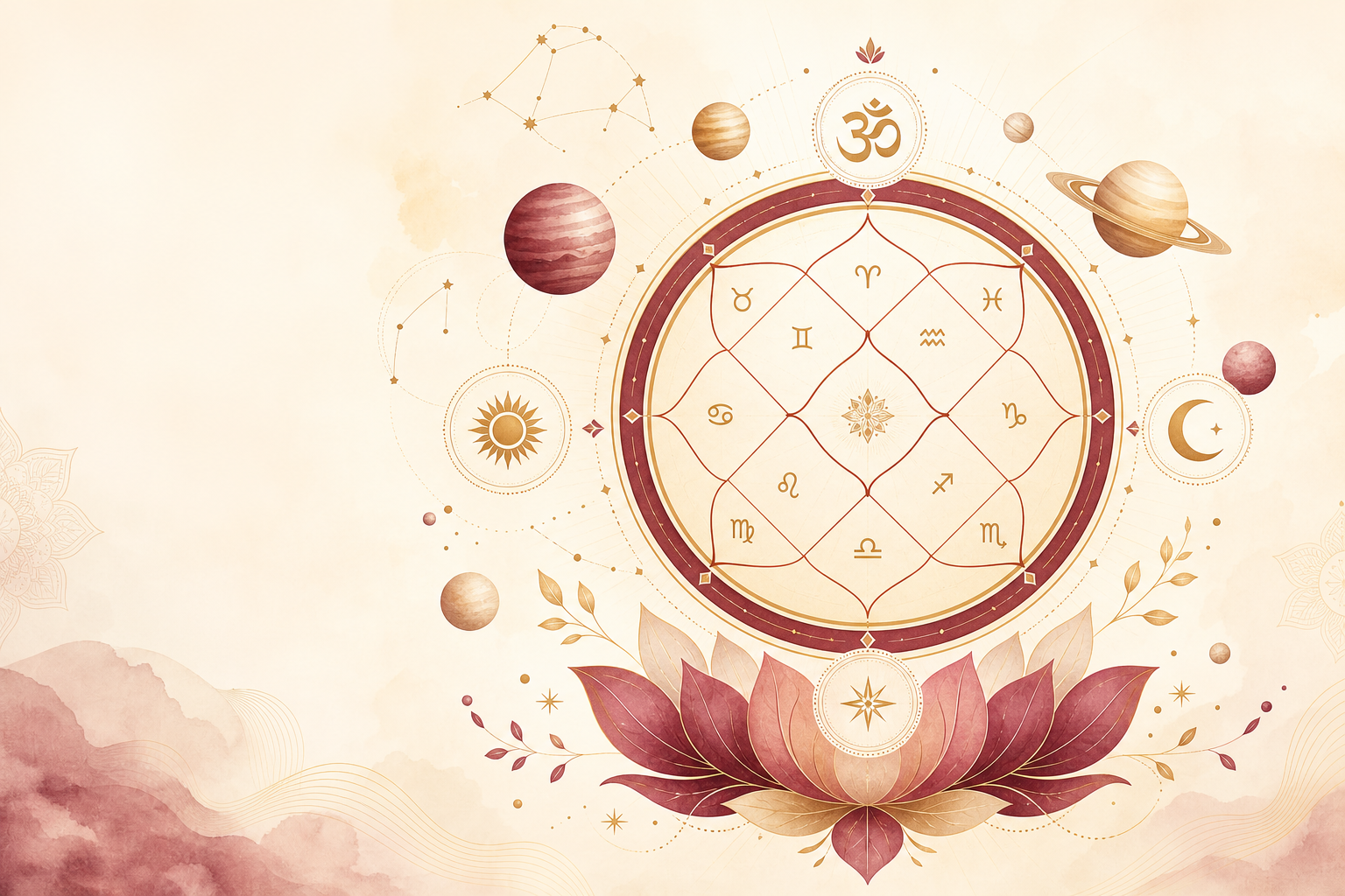 Vedic astrology birth chart illustration