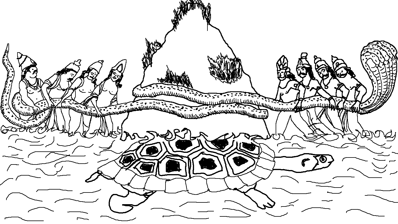 samudra manthan coloring pages